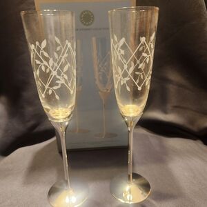 Martha Stewart Gold Champagne Flutes